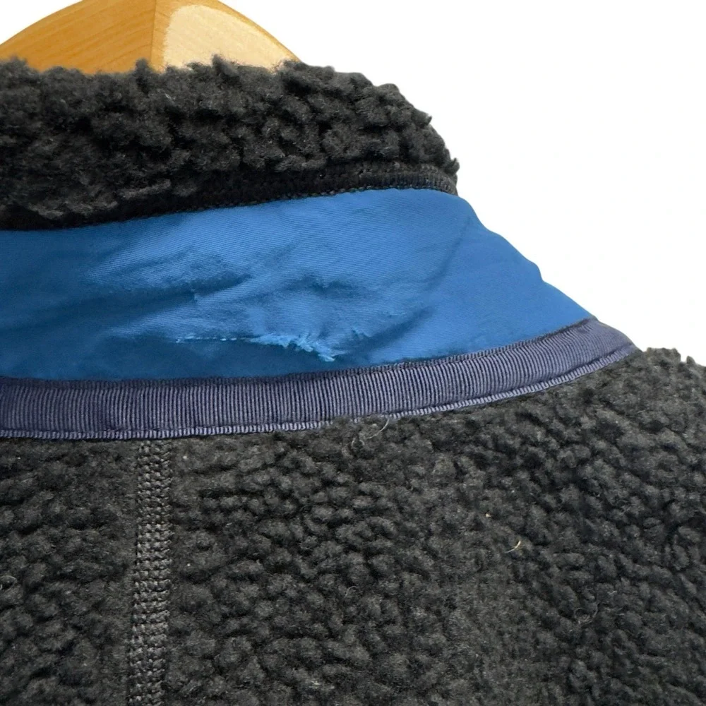 Patagonia Men's XXL Classic Retro-X Deep‎ Pile Fleece Black/Blue Gorp Zip Jacket